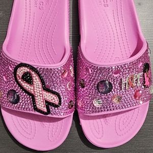 Embellished clogs and slides.